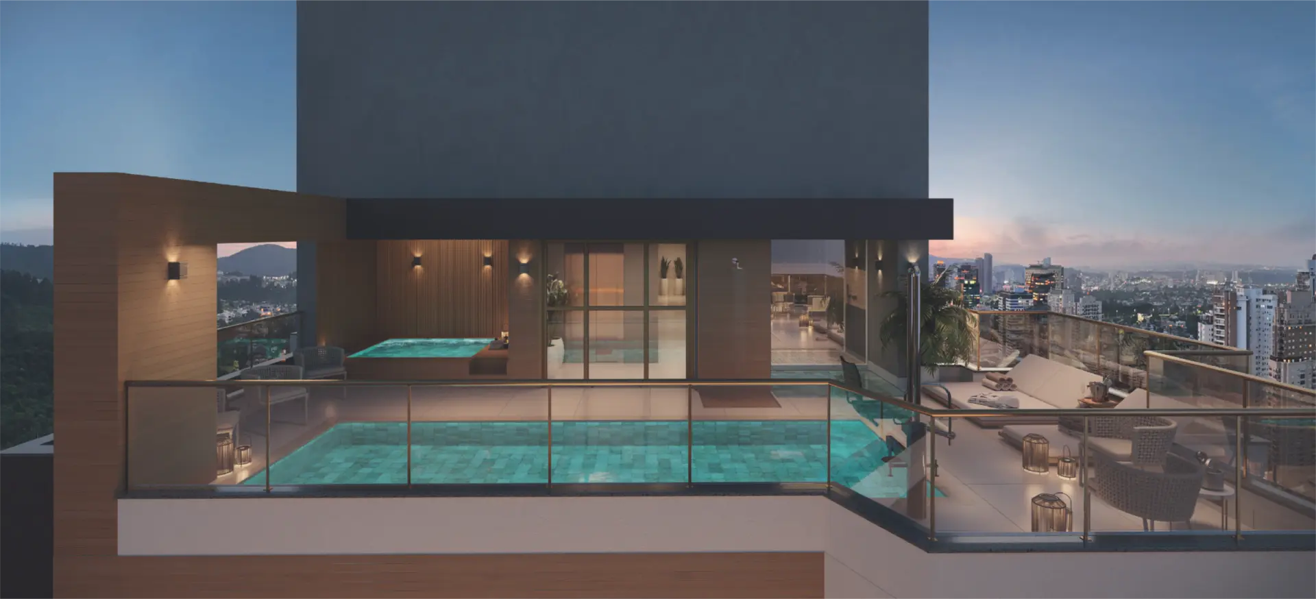 Piscina no rooftop